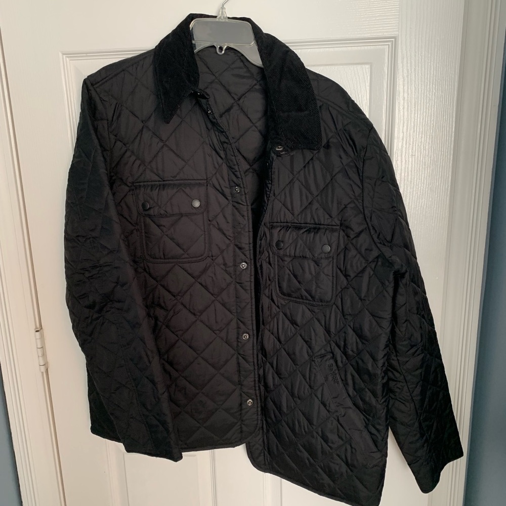 Black quilted Barbour jacket